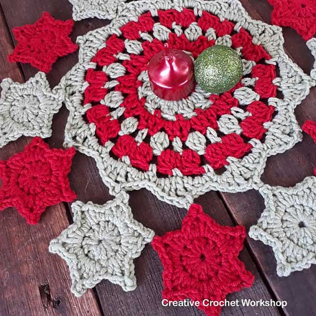 Starry Christmas Doily Crochet Pattern