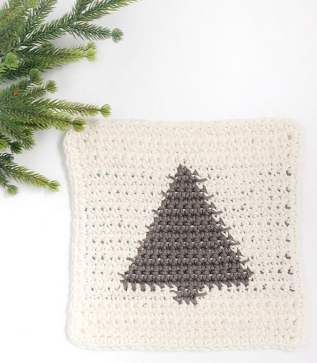 Christmas Crochet Dishcloth Pattern