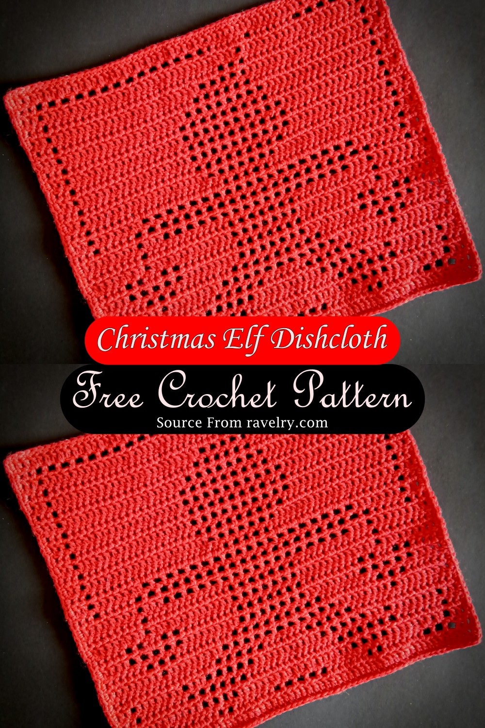 Crochet Christmas Elf Dishcloth Pattern