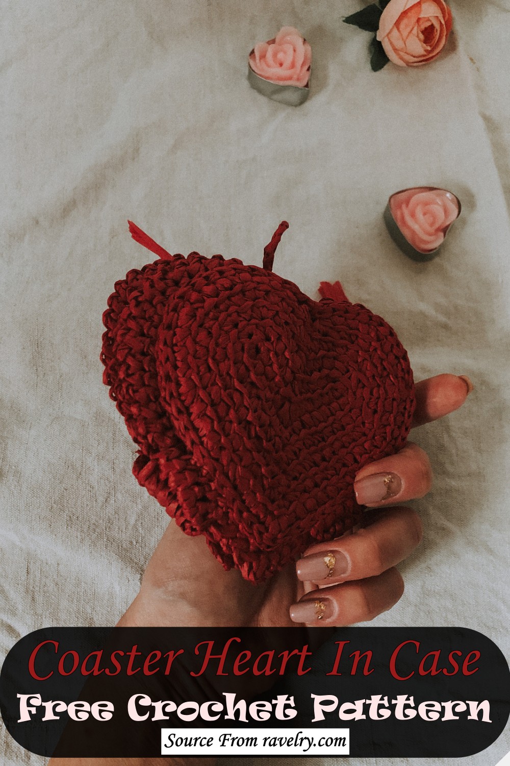 Crochet Coaster Heart In Case Pattern