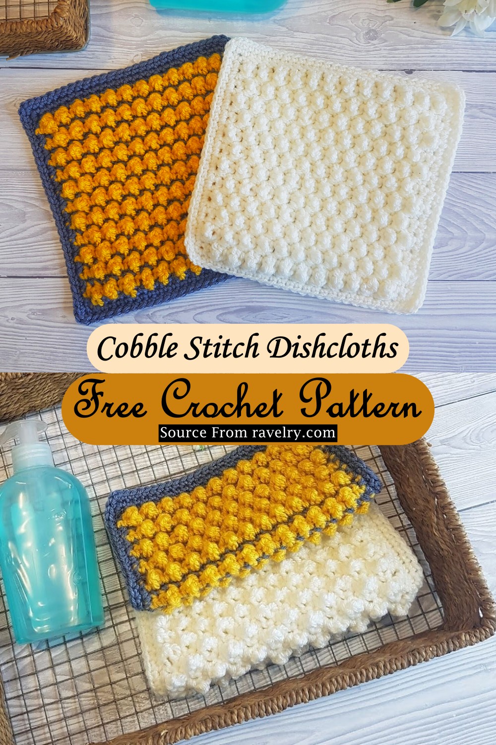 Crochet Cobble Stitch Dishcloths Pattern