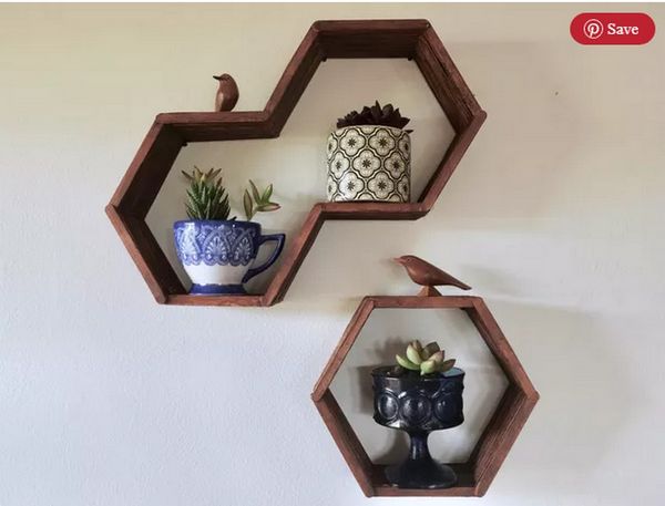 DIY Hexagon Shelves