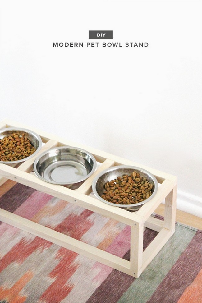 DIY Modern Pet Bowl Stand