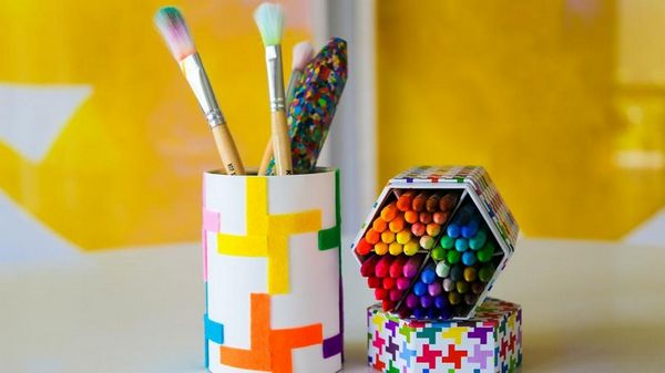 DIY Pencil Holder colorful