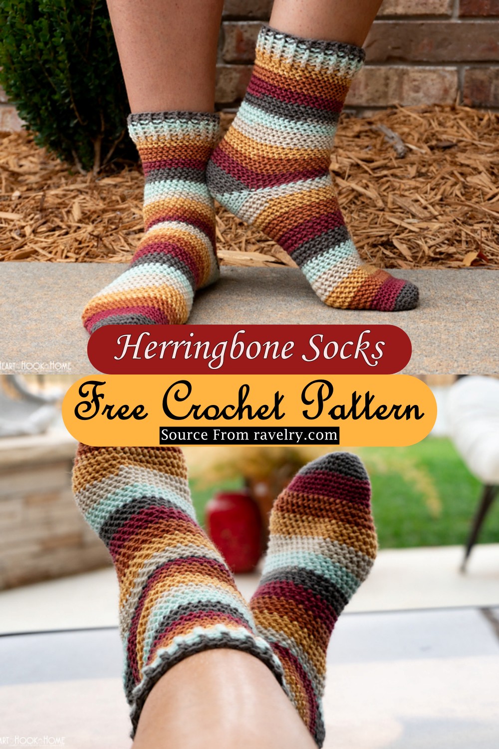 Herringbone Crochet Socks