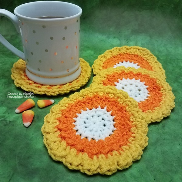 Candy Corn Coasters Pattern