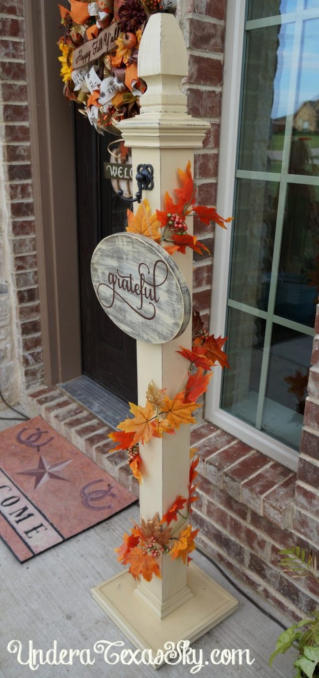 Creative Front Porch Welcome Post For Fall