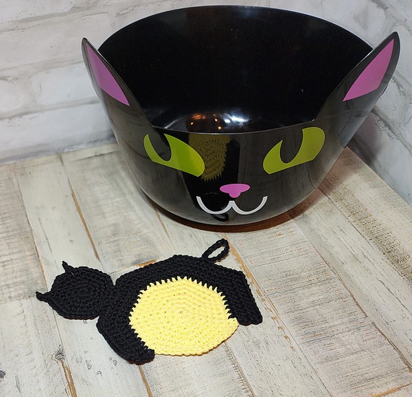 Crochet Black Cat Potholder