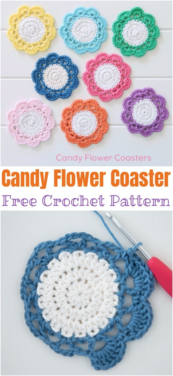 Sunflower Crochet Coaster