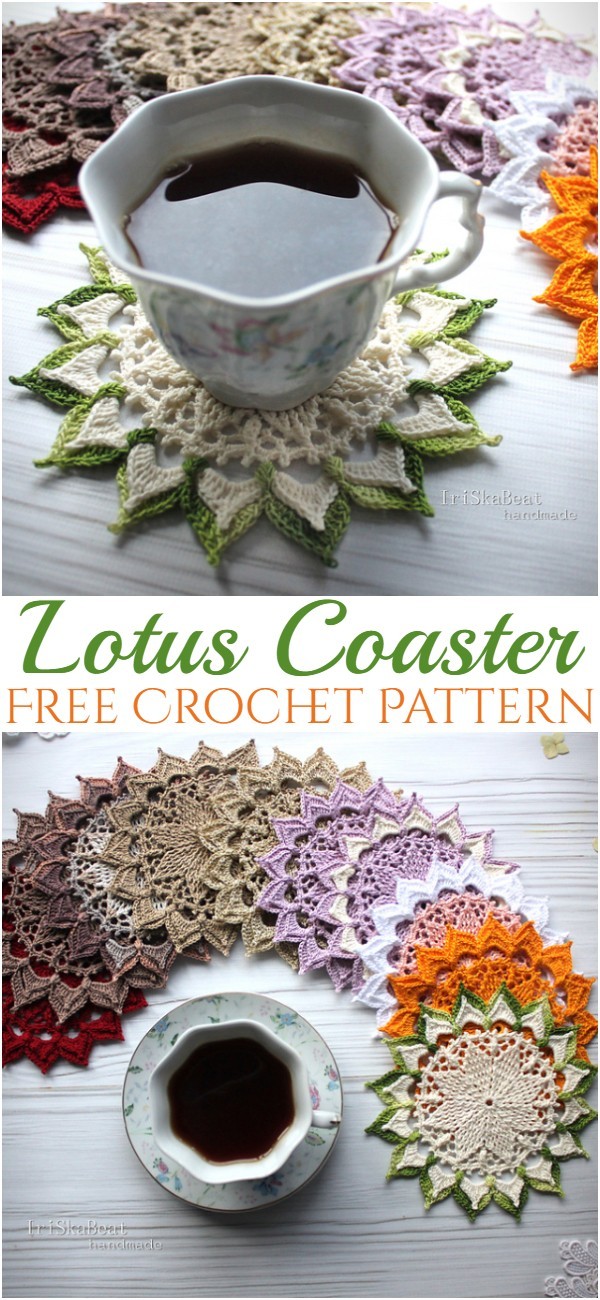 Crochet Lotus Coaster Pattern