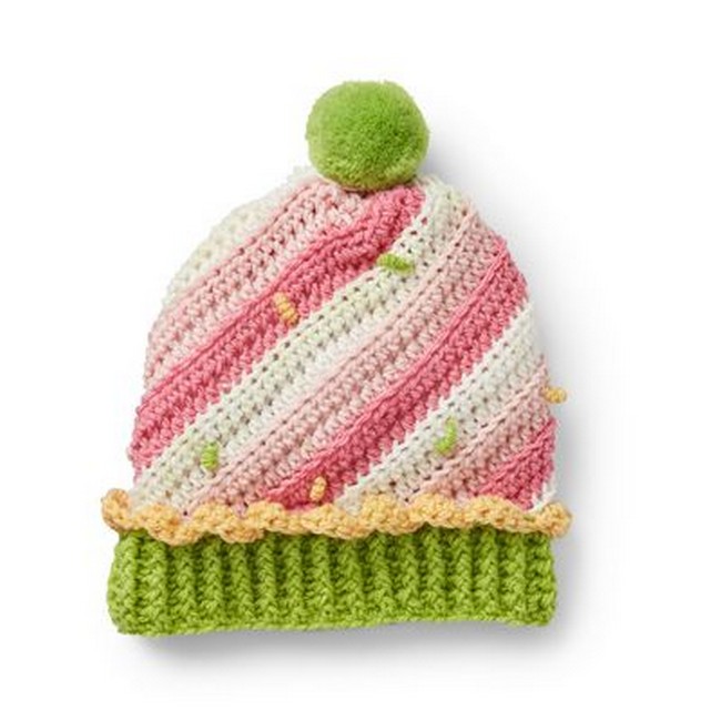 Crochet Swirl Cupcake Hat Pattern