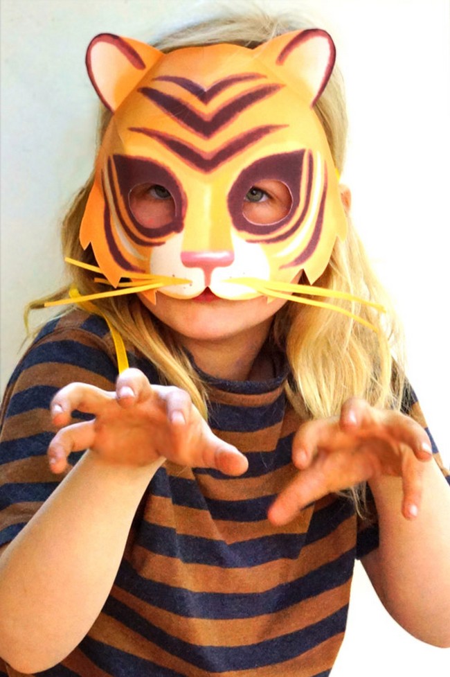 DIY Easy Printable Tiger Mask Idea