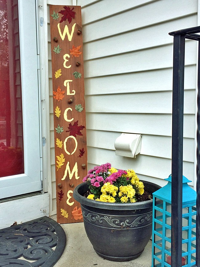 DIY Fall & Thanksgiving Welcome Sign