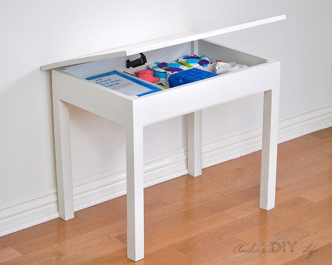DIY Kids Table With Storage