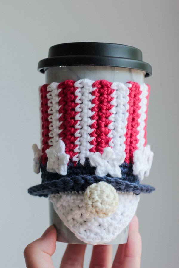 Patriotic Gnome Cup Cozy Pattern