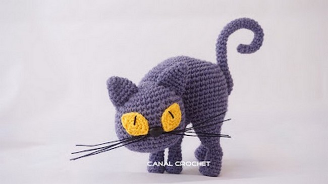 Spooky Black Crochet Cat