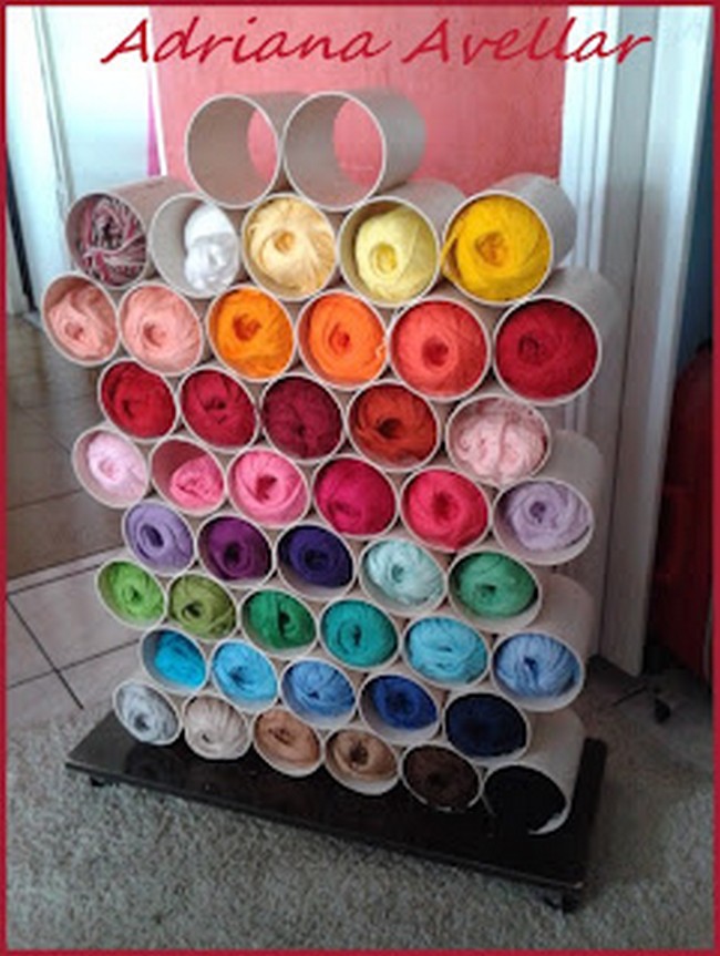 DIY PVC Pipe Shelf For Yarn