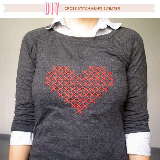 Cross Stitch Sweater For Valentine's Day