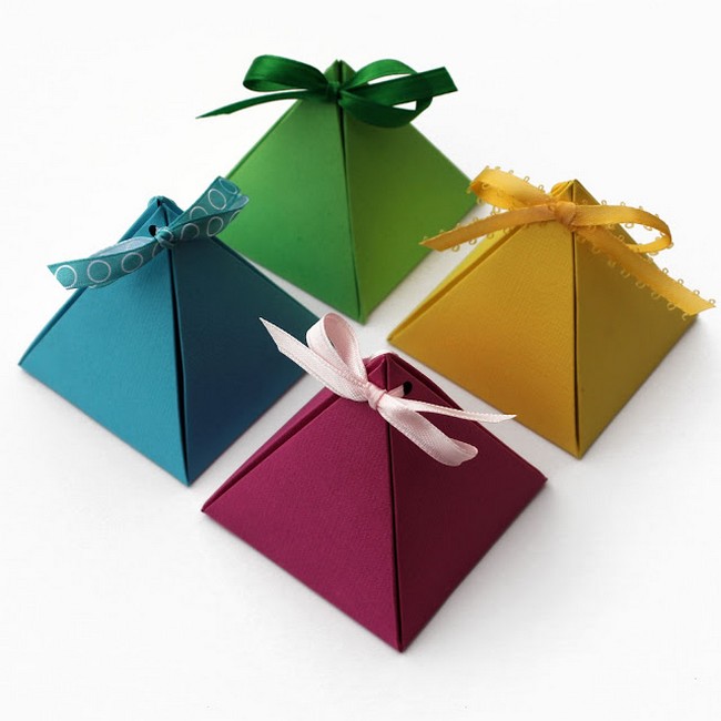 DIY Paper Pyramid Gift Boxes