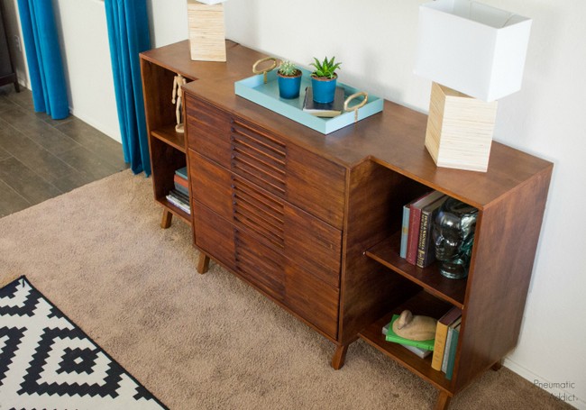 How to Build a Modern Dresser Bookshelf Combo