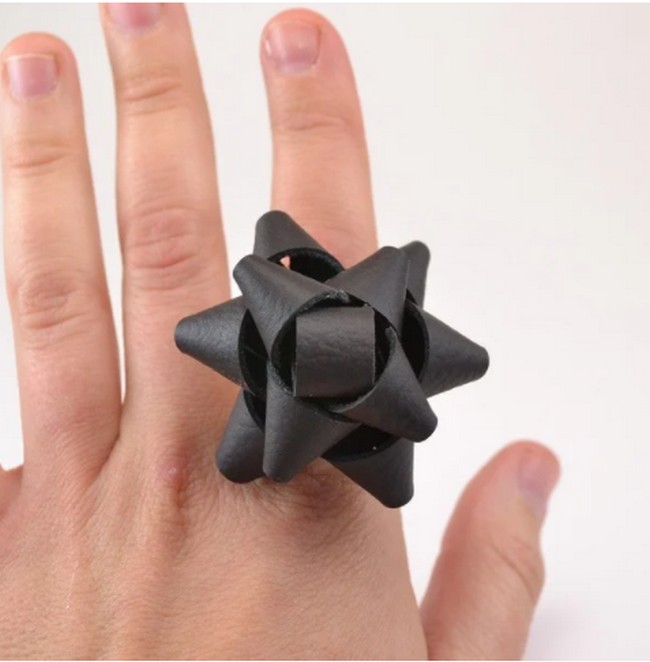 Leather Bow Ring