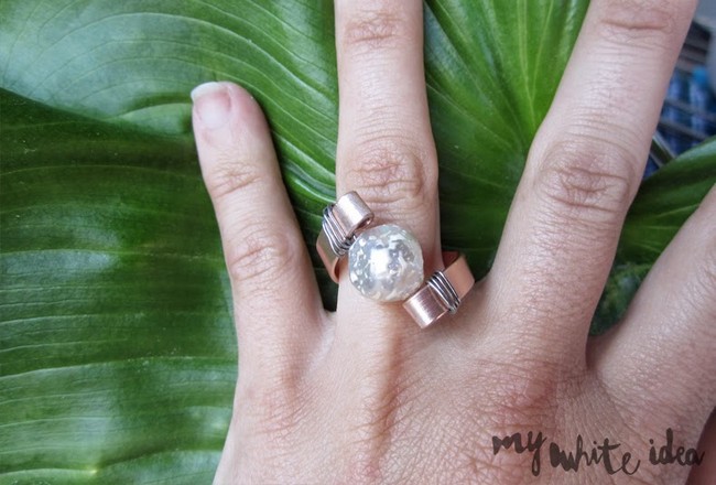Pearl Wire Wrapped Ring