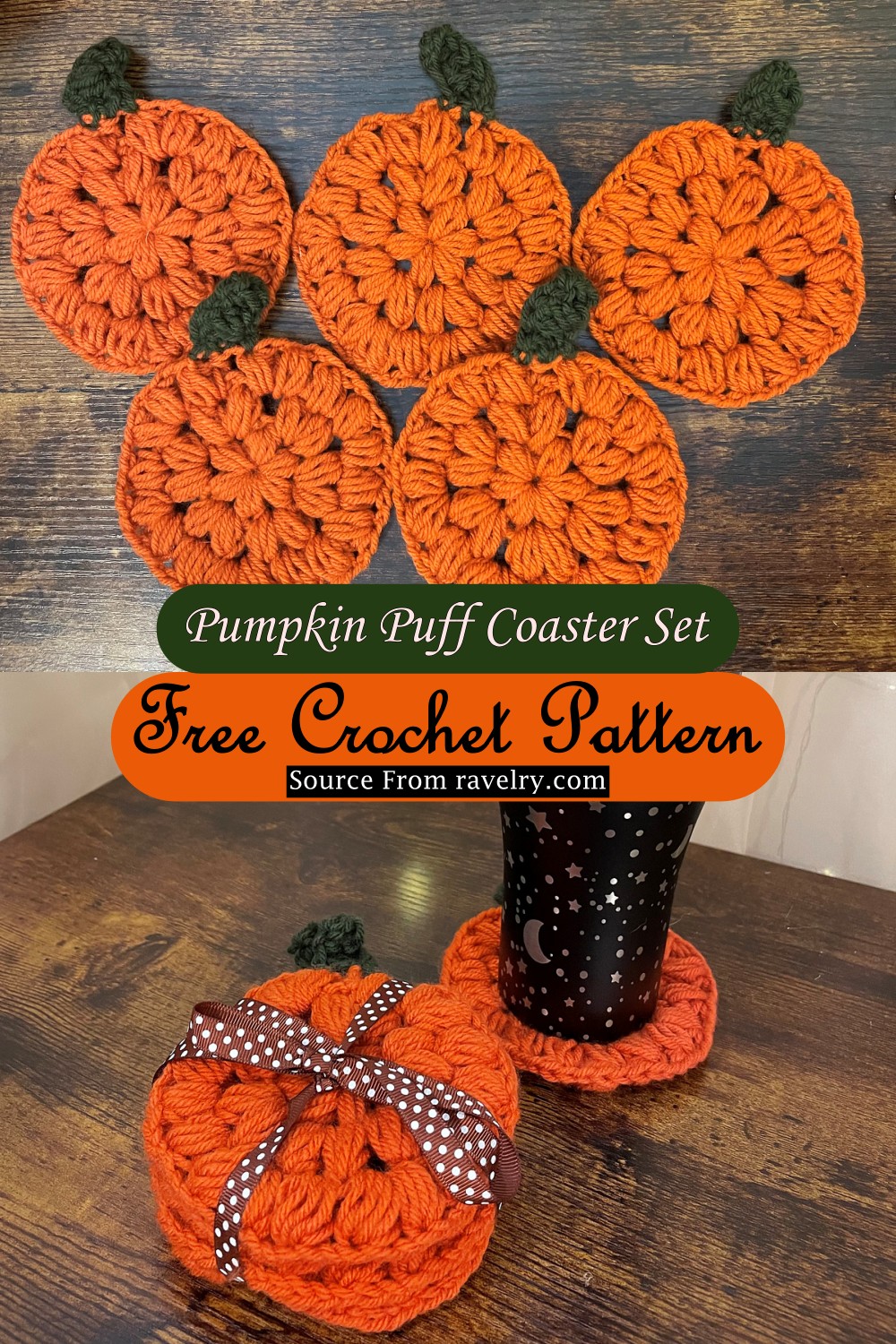 Pumpkin Puff Coaster Set