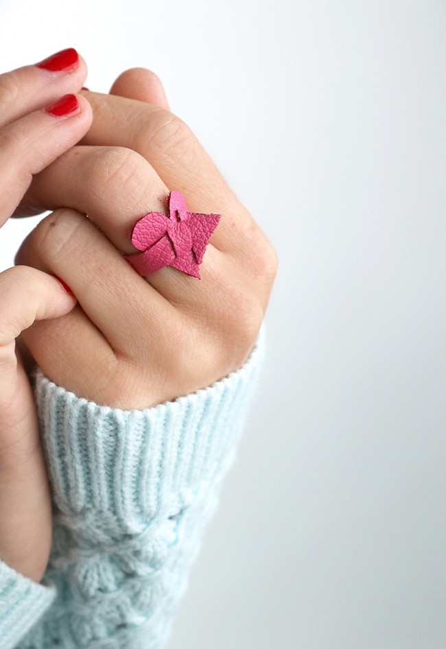 Wrap Around Leather Heart Ring