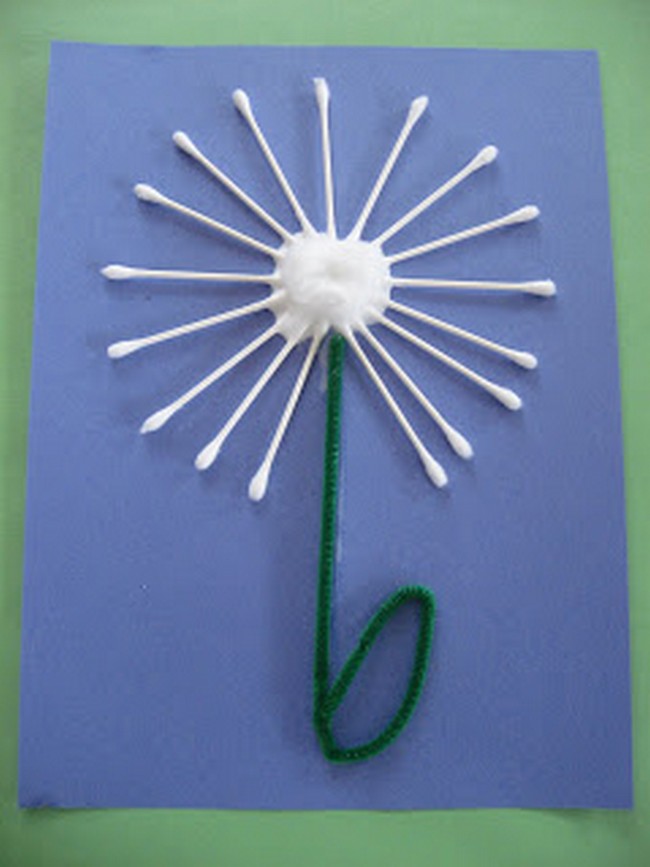 Adorable Dandelion Art From Q-tips