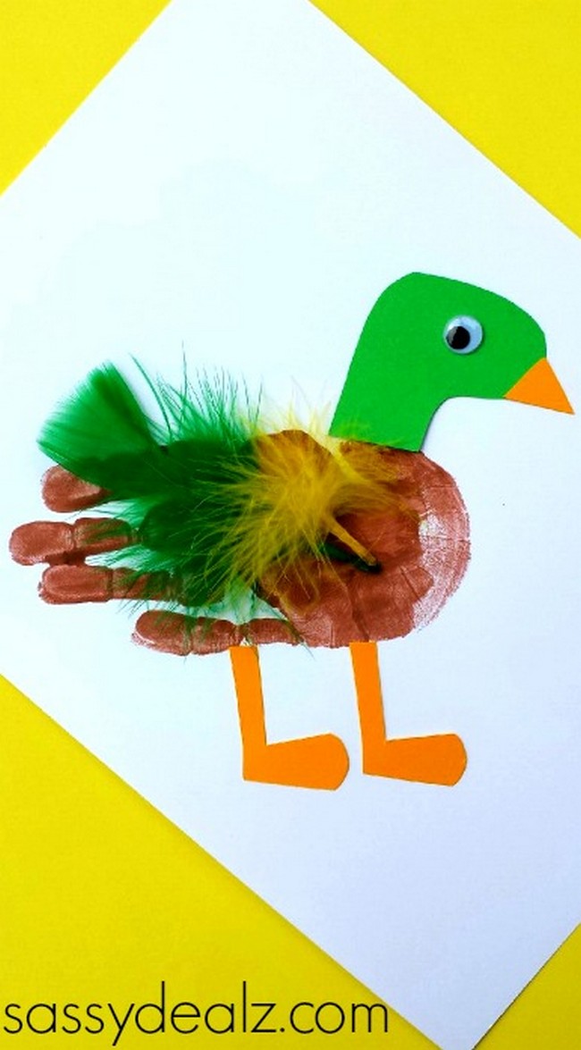 Mallard Duck Handprint Crafts