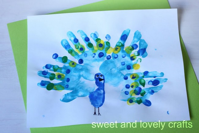Peacock Handprint Art Craft