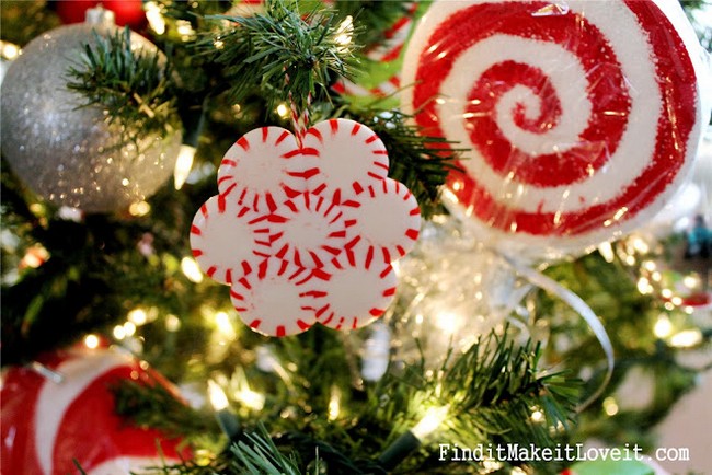 Bauble Ornament Made From Peppermint