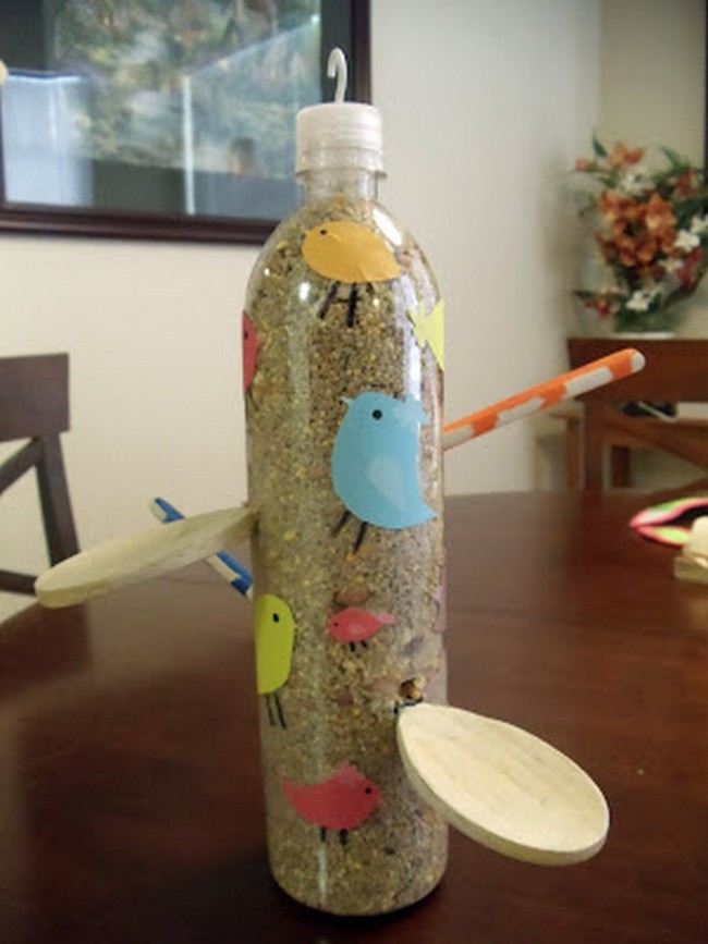 Bottled Birdhouse Craft With Spoon