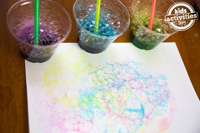 Bubble Art With Straws