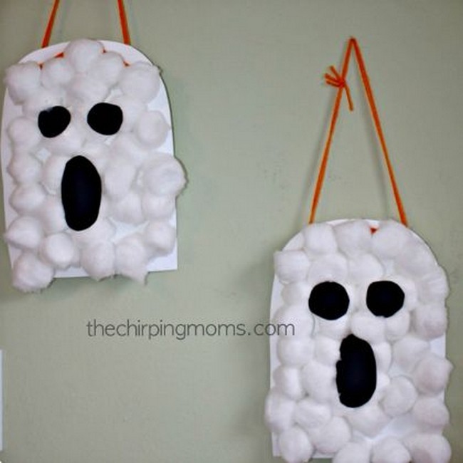 Cotton Ball Ghosts