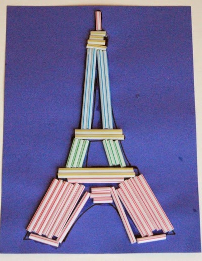 Eiffel Tower Straw Craft