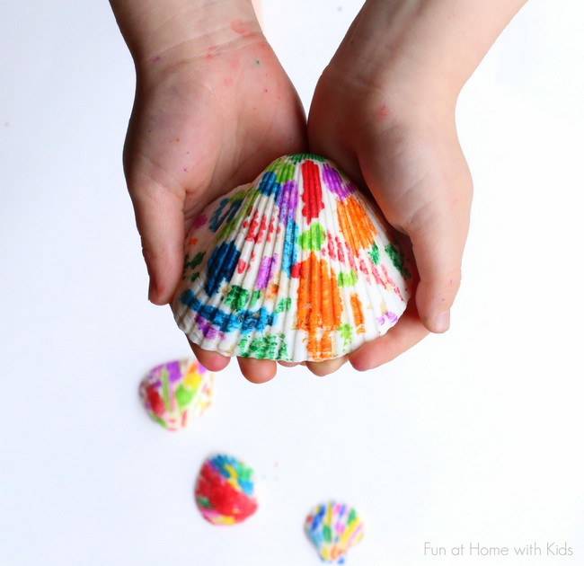 Melted Crayon Shell Art