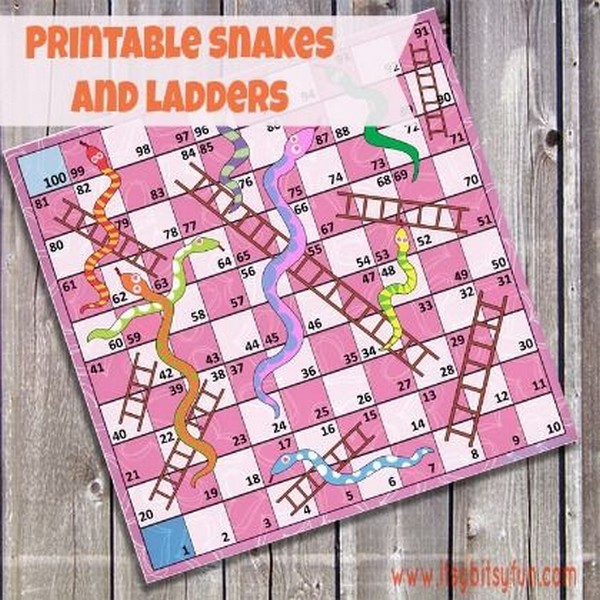 PRINT-YOUR-OWN SNAKES AND LADDERS BOARD GAME