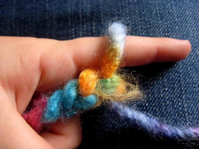 Skill Filled Finger Knitted Colorful Bracelet