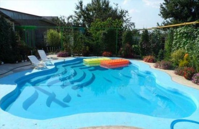 Backyard Pool With Build In Steps