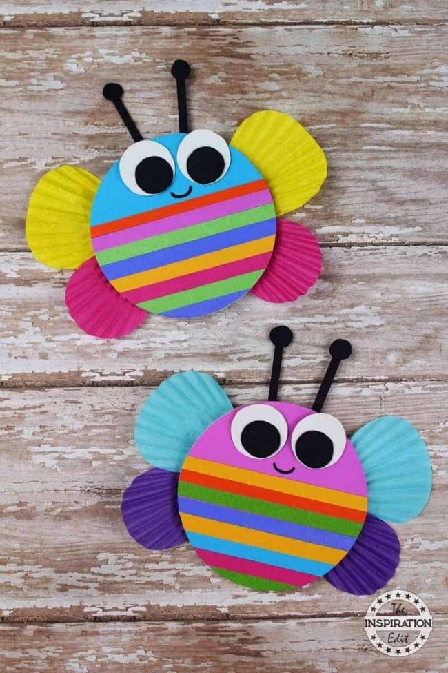 Chunky Rainbow Butterfly Craft For Kids
