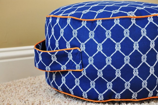Ottoman Inspired Bean Bag Chair With Handle