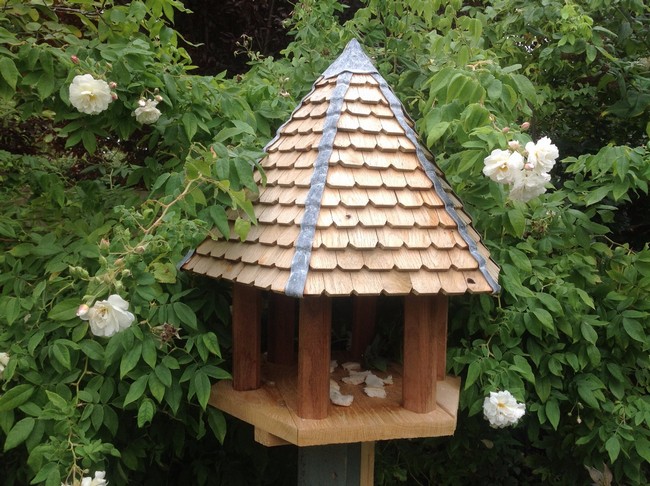 Hexagonal Bird Table from Recycled Wood
