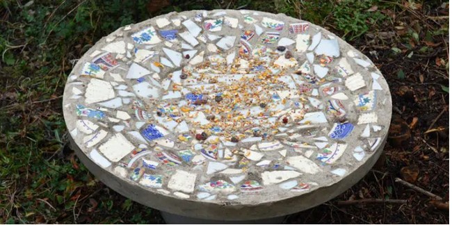 Mosaic Bird Feeding Table