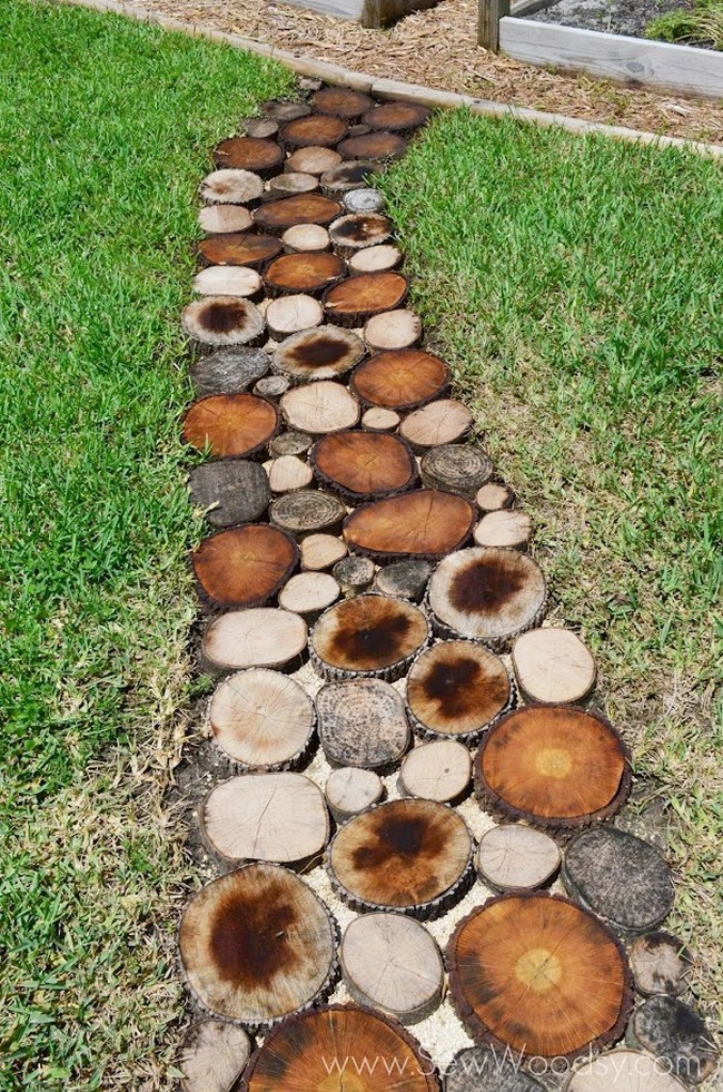 Natural Wood Logs Pathway