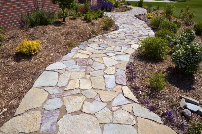 Planted Stone Path with Edging