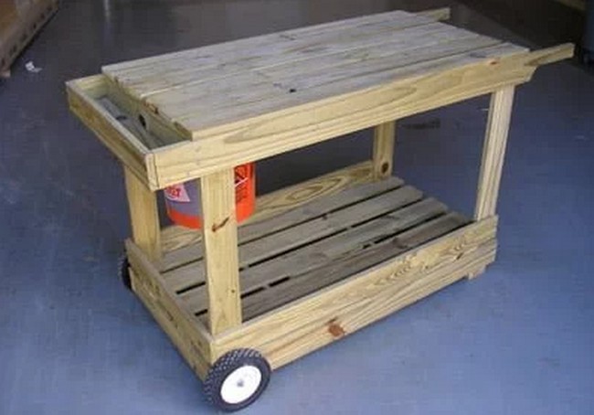 Portable Potting Bench Garden Cart