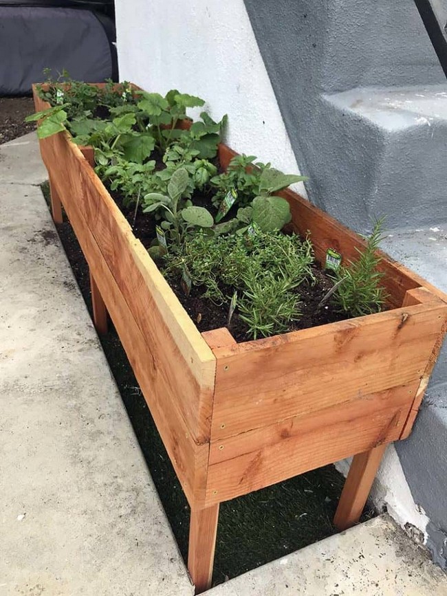 Raised Planter Box For Herbs