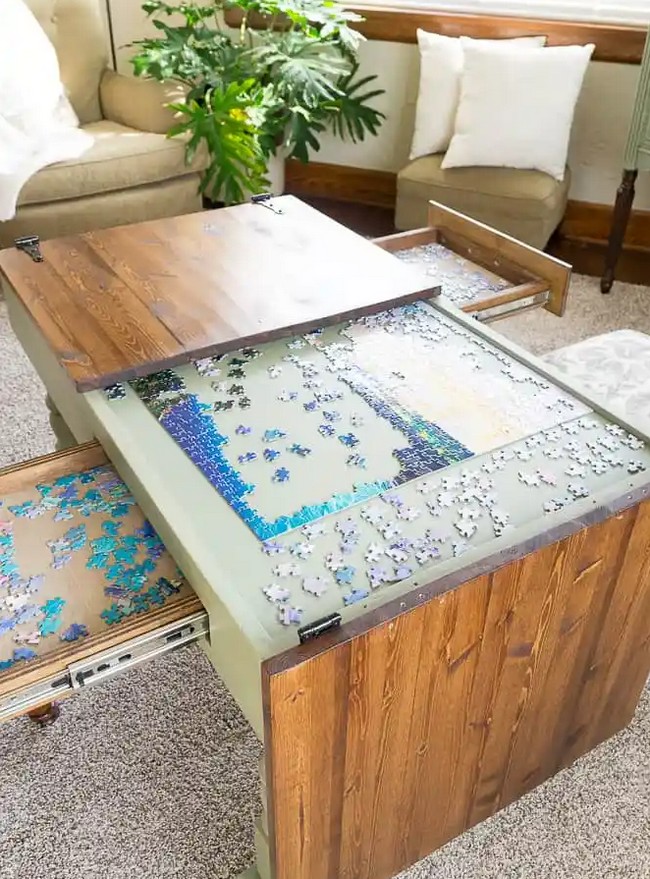 DIY Puzzle Game Table