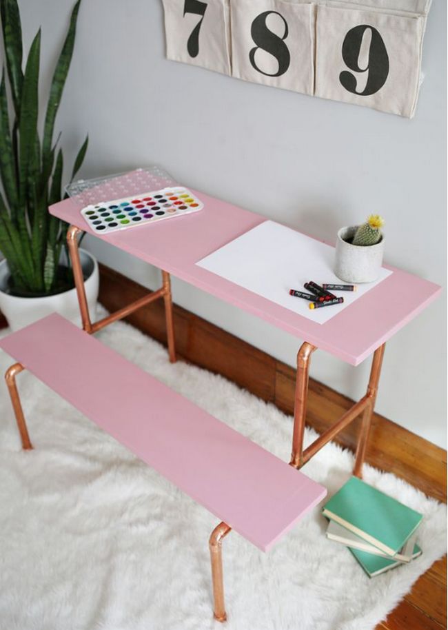 DIY Desk With Copper Pipes